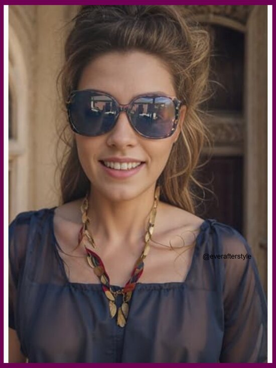 Oversized Square Cat Eye Butterfly Sunglasses with UV400 Protection main image 5